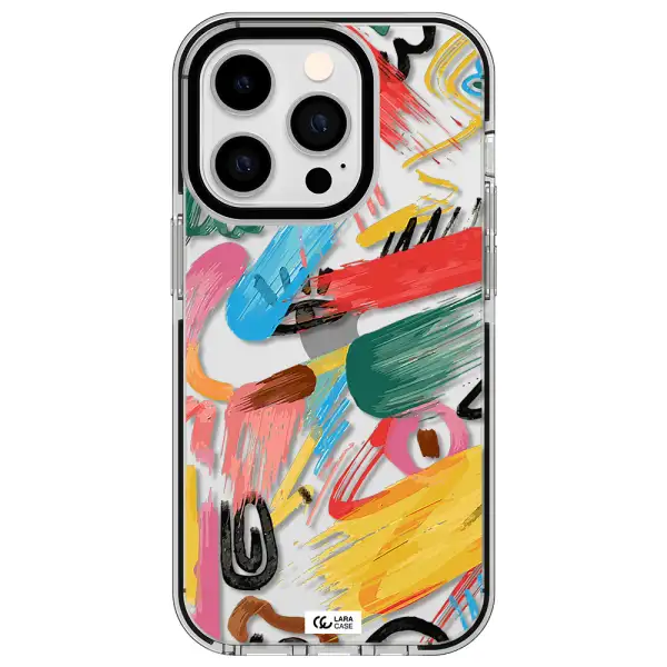 Oil Paint Abstract Apple iPhone 14 pro impact black border Case
