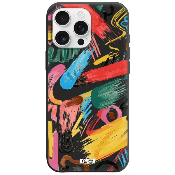Oil Paint Abstract Apple Iphone 16 Pro Max Silicone Black Case