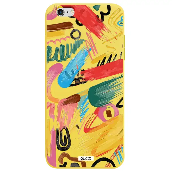 Oil Paint Abstract Apple iPhone 6 s plus Silicone canary yellow Case