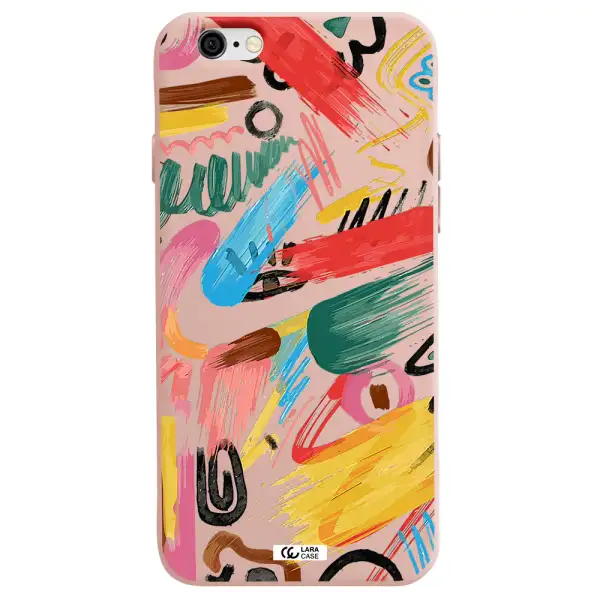Oil Paint Abstract Apple iPhone 6 Silicone pastel pink Case