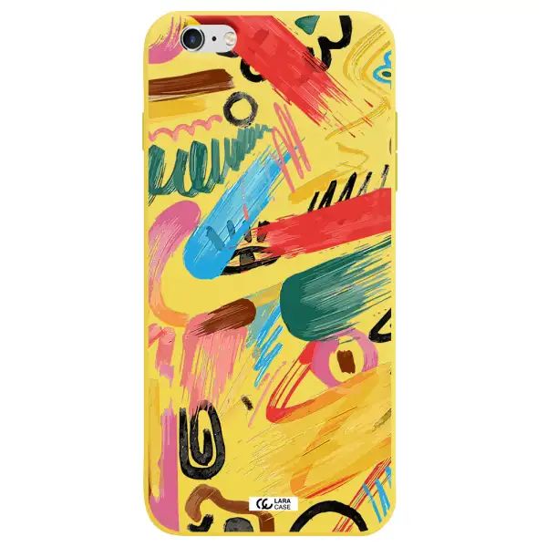 Oil Paint Abstract Apple iPhone 6S Silicone canary yellow Case