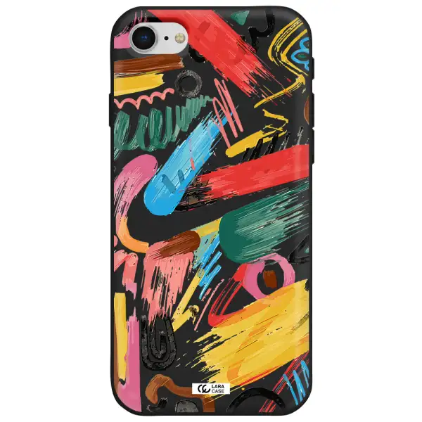 Oil Paint Abstract Apple iPhone se 2020 Silicone black Case