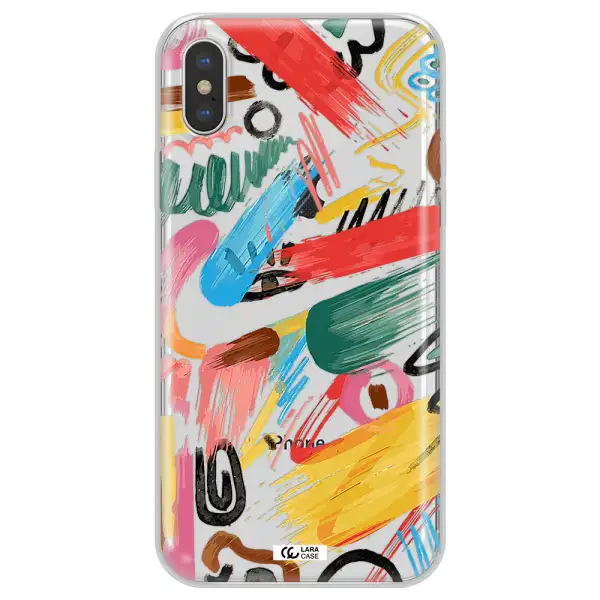 Oil Paint Abstract Apple iPhone XS max Clear TPU Case