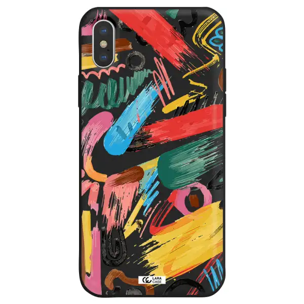 Oil Paint Abstract Apple iPhone XS Silicone black Case