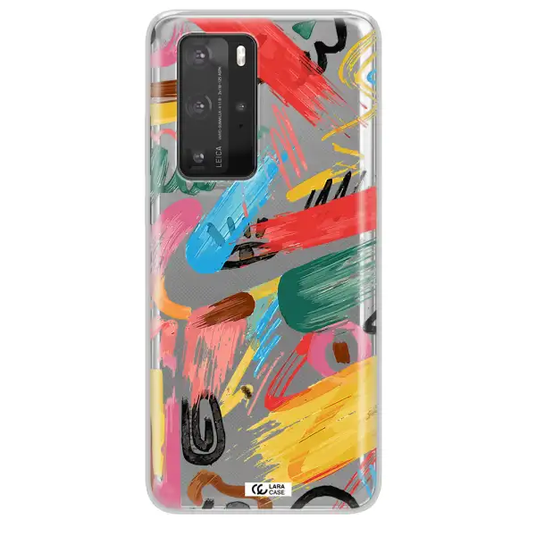 Oil Paint Abstract Huawei P40 Pro Clear TPU Case