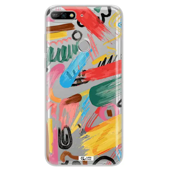 Oil Paint Abstract Huawei Y7 2018 Clear TPU Case