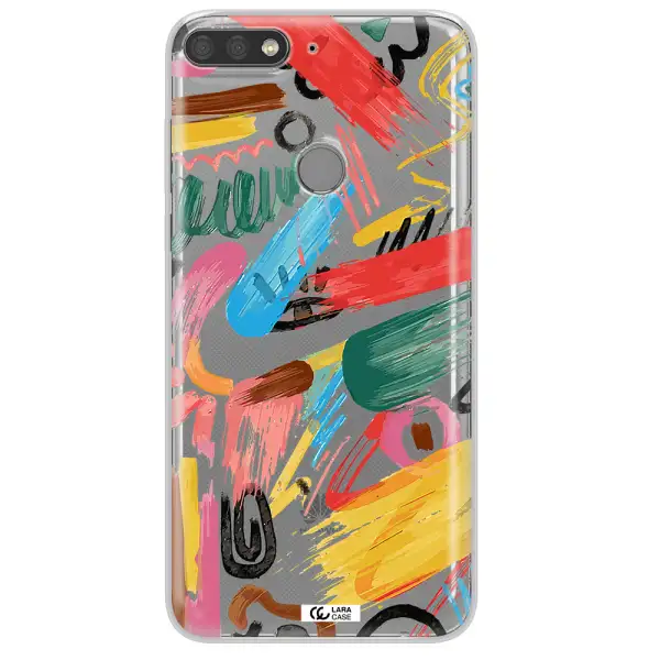 Oil Paint Abstract Huawei Y7 Prime 2018 Clear TPU Case