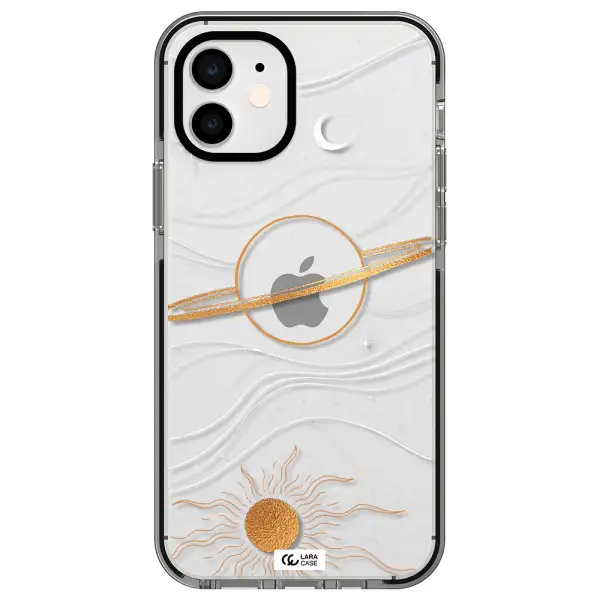 Saturn Apple iPhone 12 impact black border Case