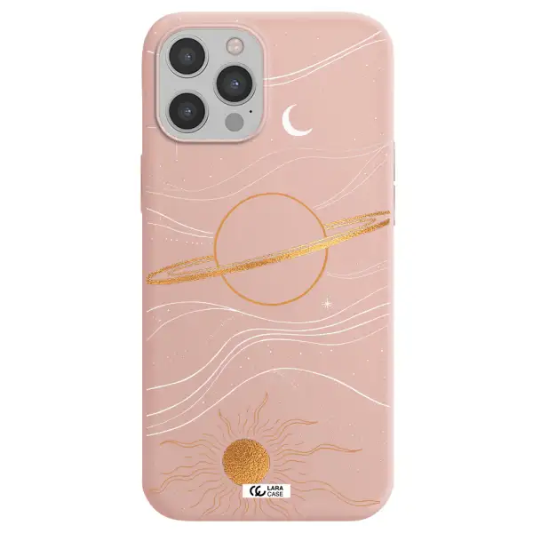 Saturn Apple iPhone 12 pro max Silicone pastel pink Case