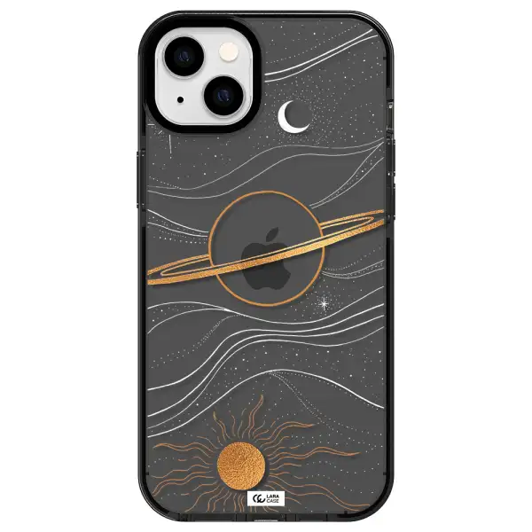 Saturn Apple iPhone 14 plus impact Smoke Black Case