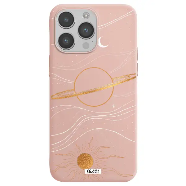 Saturn Apple iPhone 14 pro max Silicone pastel pink Case