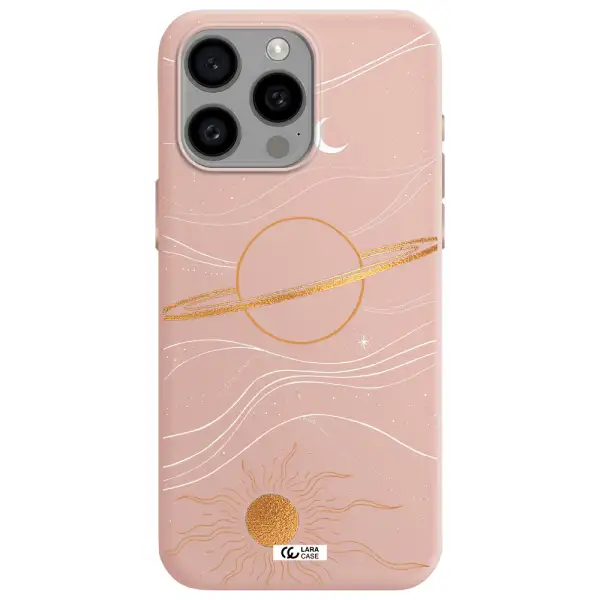 Saturn Apple Iphone 15 Pro max Silicone pastel pink Case