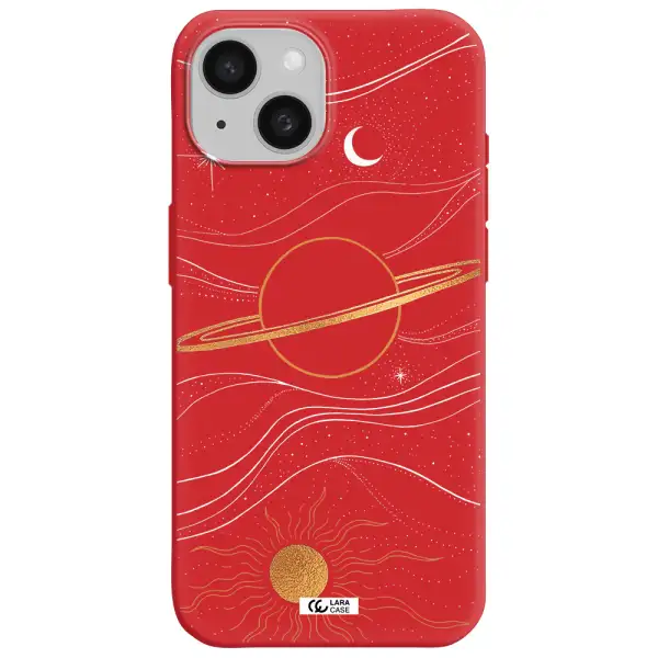 Saturn Apple Iphone 15 Silicone Imperial Red Case