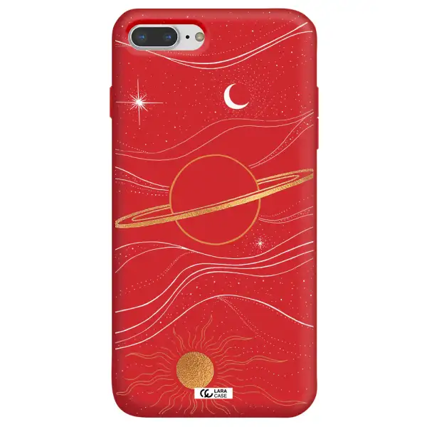 Saturn Apple iPhone 8 plus Silicone Imperial Red Case