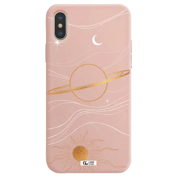 Saturn Apple iPhone XS Silicone pastel pink Case