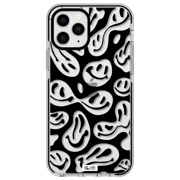 Smiley Faces Apple iPhone 11 pro impact black border Case