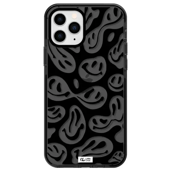 Smiley Faces Apple iPhone 11 pro impact Smoke Black Case