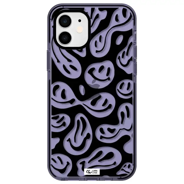 Smiley Faces Apple iPhone 12 impact Lilac Case