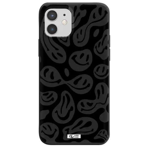 Smiley Faces Apple iPhone 12 mini Silicone black Case