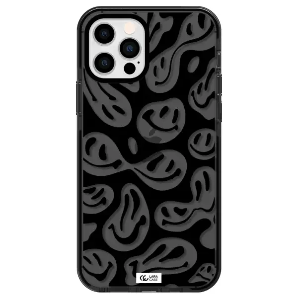 Smiley Faces Apple iPhone 12 pro impact Smoke Black Case