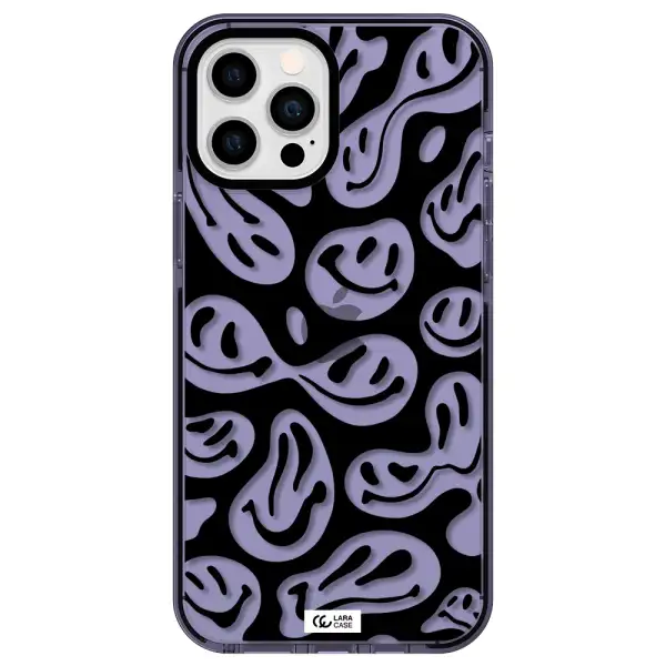 Smiley Faces Apple iPhone 12 pro max impact Lilac Case