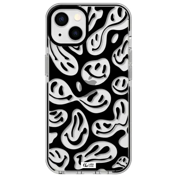 Smiley Faces Apple iPhone 13 impact black border Case