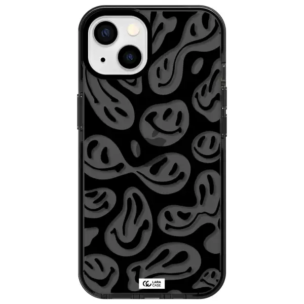 Smiley Faces Apple iPhone 13 impact Smoke Black Case