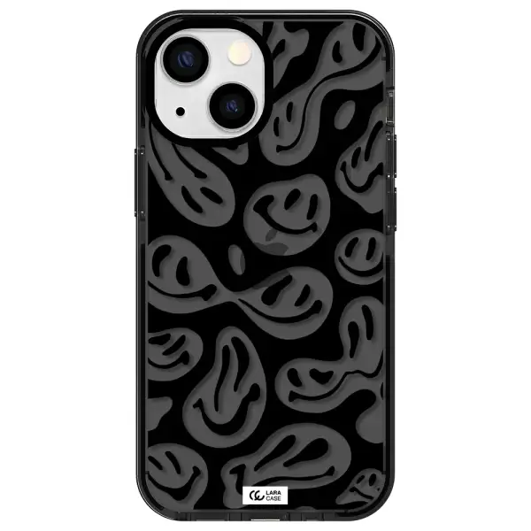 Smiley Faces Apple iPhone 13 mini impact Smoke Black Case