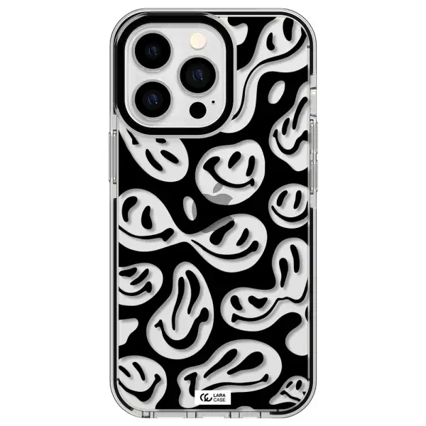 Smiley Faces Apple iPhone 13 Pro impact black border Case