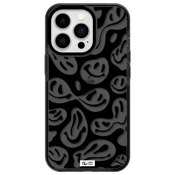 Smiley Faces Apple iPhone 13 Pro impact Smoke Black Case