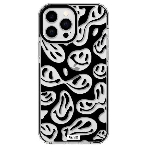 Smiley Faces Apple iPhone 13 Pro Max impact black border Case