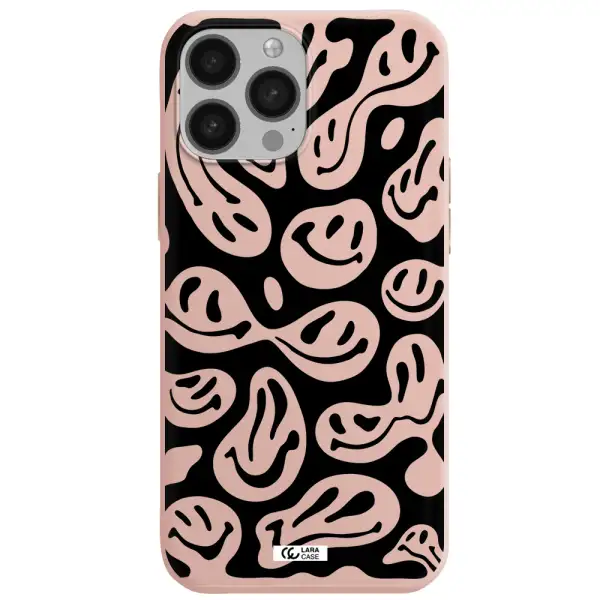 Smiley Faces Apple iPhone 13 Pro Max Silicone pastel pink Case