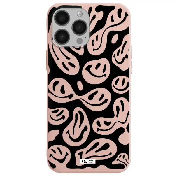Smiley Faces Apple iPhone 13 Pro Silicone pastel pink Case