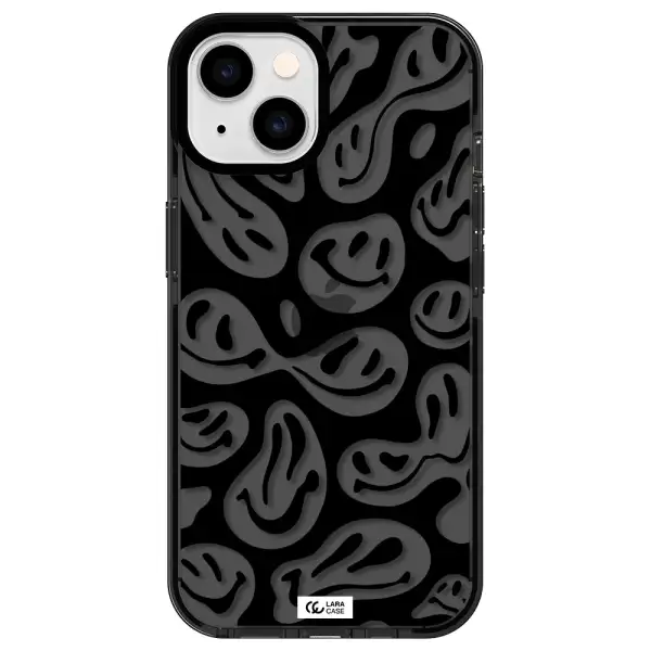 Smiley Faces Apple iPhone 14 impact Smoke Black Case