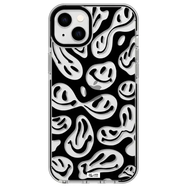Smiley Faces Apple iPhone 14 plus impact black border Case