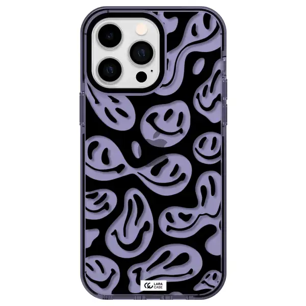 Smiley Faces Apple iPhone 14 pro max impact Lilac Case
