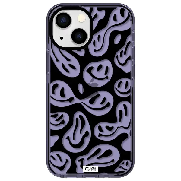 Smiley Faces Apple iPhone 15 impact Lilac Case