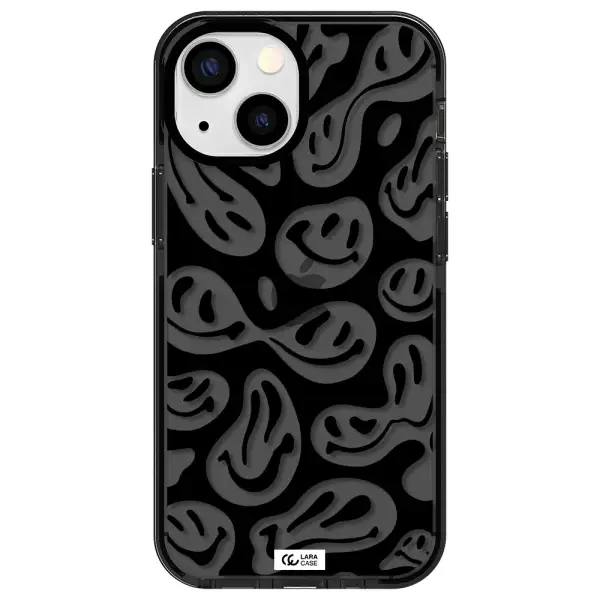 Smiley Faces Apple iPhone 15 impact Smoke Black Case