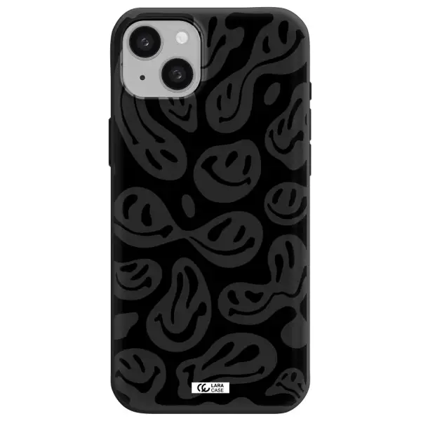 Smiley Faces Apple iphone 15 plus Silicone black Case