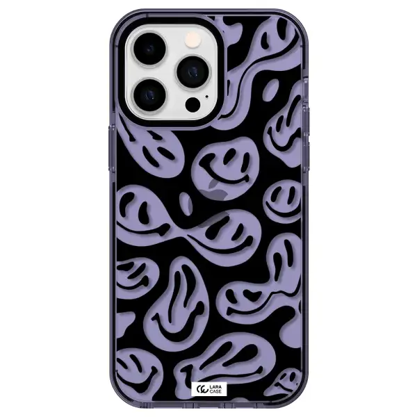 Smiley Faces Apple iPhone 15 Pro impact Lilac Case