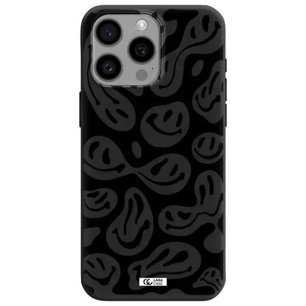 Smiley Faces Apple Iphone 15 Pro max Silicone black Case