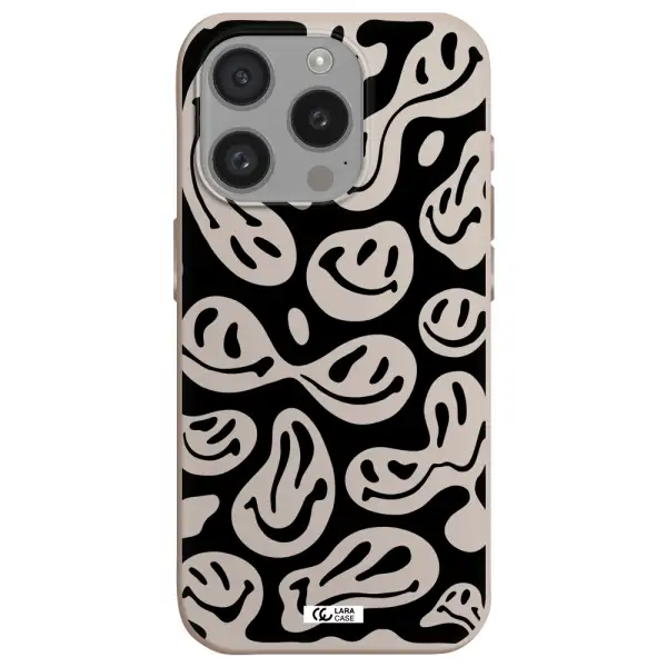 Smiley Faces Apple Iphone 15 Pro Silicone Stone Case
