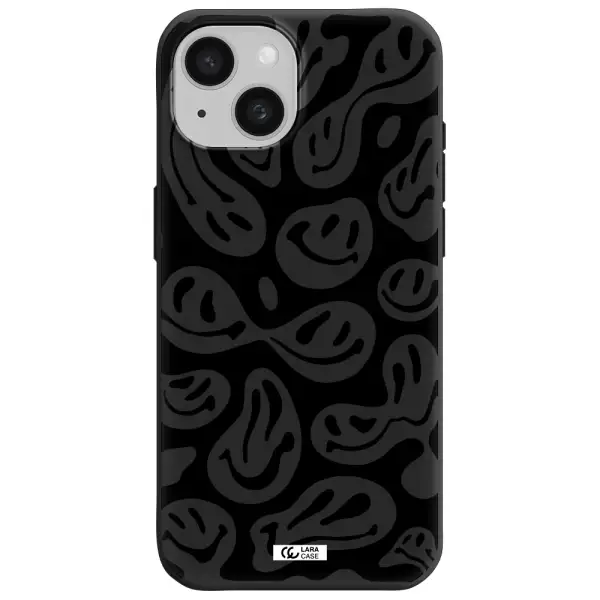 Smiley Faces Apple iPhone 15 Silicone black Case