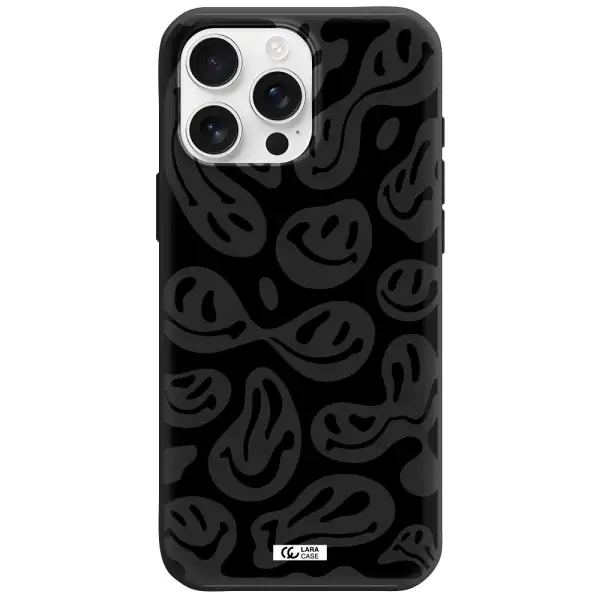 Smiley Faces Apple Iphone 16 Pro Max Silicone Black Case