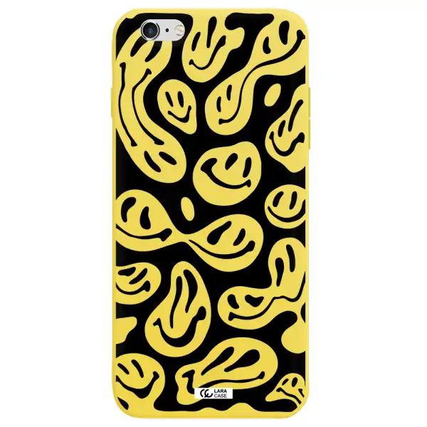 Smiley Faces Apple iPhone 6 plus Silicone canary yellow Case