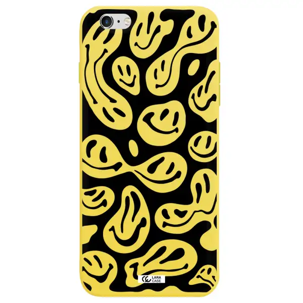 Smiley Faces Apple iPhone 6 s plus Silicone canary yellow Case