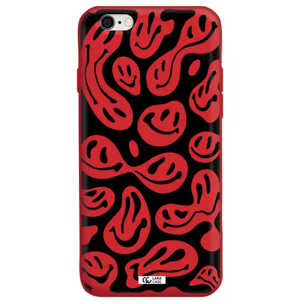 Smiley Faces Apple iPhone 6 Silicone Imperial Red Case