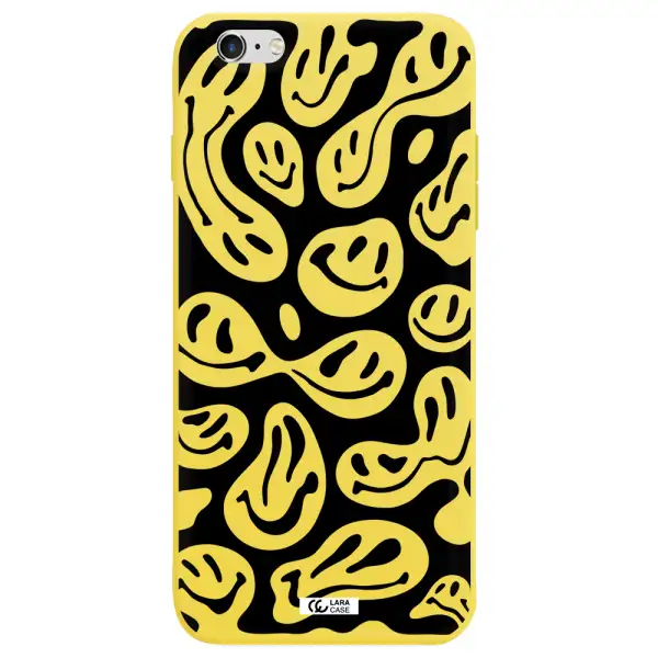 Smiley Faces Apple iPhone 6S Silicone canary yellow Case