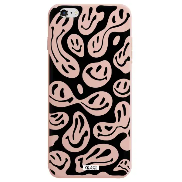 Smiley Faces Apple iPhone 6S Silicone pastel pink Case