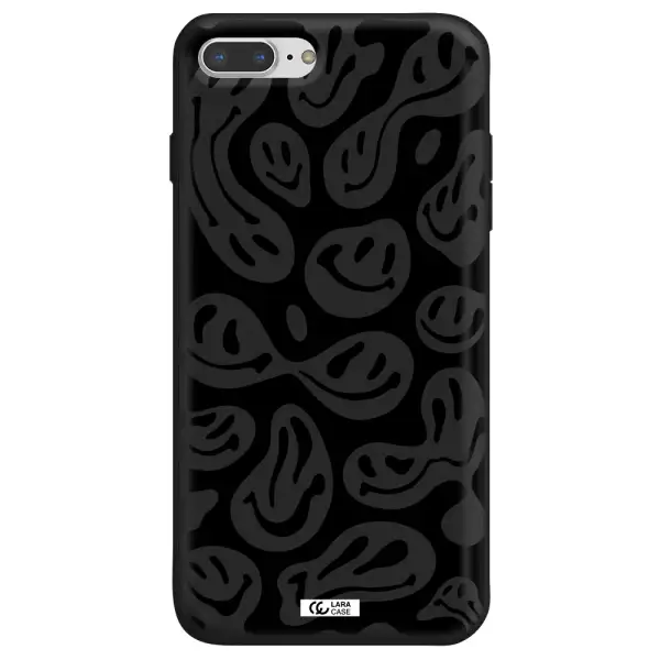 Smiley Faces Apple iPhone 8 plus Silicone black Case